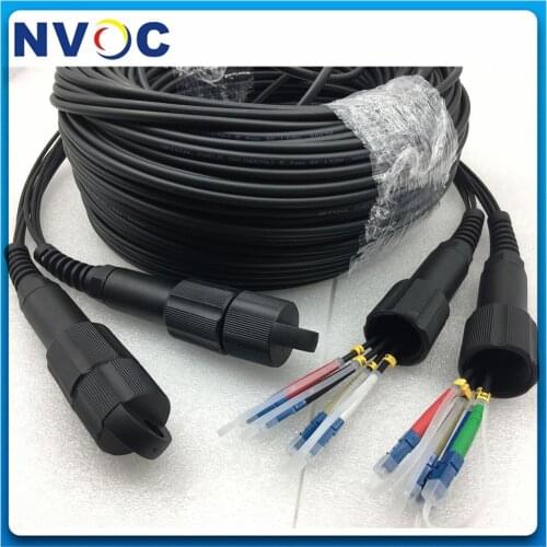8core 100M 150M 200M SM G657A1 8C LC/SC/FCUPC-PDLC/UPC Outdoor DVI Waterproof Armored Single Mode Fiber Optic Patch Cord Cable
