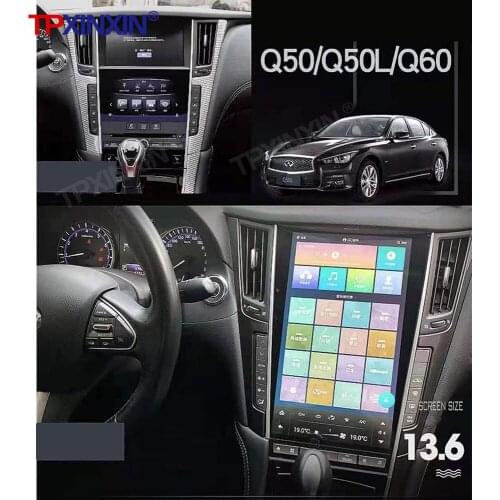 64G For Infiniti Q50 Q50L Q60 2014 2015 - 2021 Android 13.6 Inch Car Radio Tape Recorder Multimedia Video Player GPS Navigation