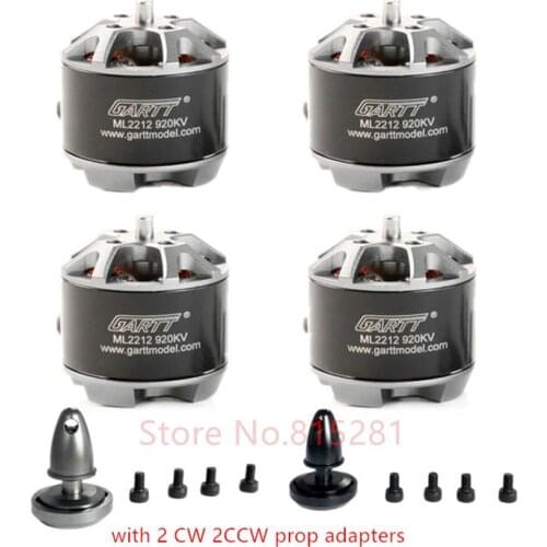 4PCS GARTT ML 2212 920KV 230W Brushless Motor for hexacopter with Self-Locking Adapter Quadcopter Drones F450