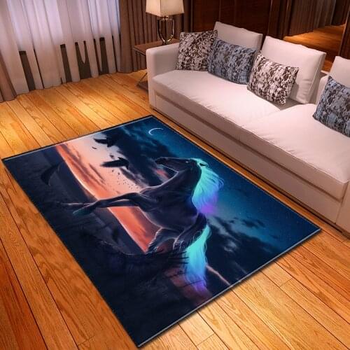 Dream Horse Pattern Large Carpets Cartoon 3D Printed Kids Room Floor Rug Child Bedroom Baby Play Mat Rugs Crawl Area Antiskid