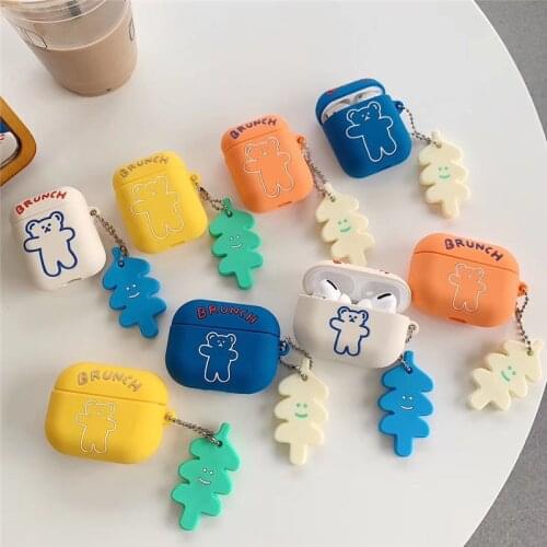 Cover for Apple Airpods 2/1 Case silicone cute cartoon bear earphone accessories covers Airpod Pro Case protective case air pods