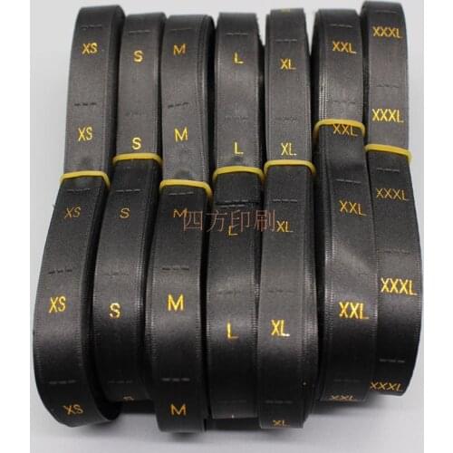 Black background gold size size standard high-end selvedge satin garment size standard, embroidery does not fade size in stock