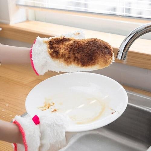 Hot Sale 2PCS/1Pair Dishwashing Gloves Bamboo Fiber Waterproof Oil-proof Scrubbing Gloves Dishes Scrubber