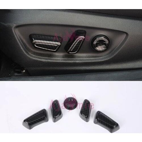 Interior Carbon Fiber Color Seat Adjust Button Panel Cover Overlay Chrome Car Styling For Toyota Camry 2018 Accessories