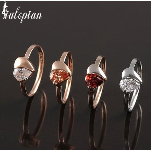 Italina Rigant Engagement Heart Ring For Women Anel Aneis Top Quality Party Jewelry Gift For Lover 1#RG96593