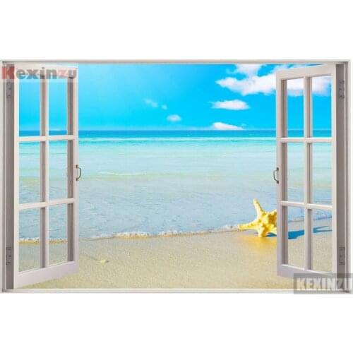 Kexinzu Full Square/Round 5D Diy Diamond Painting Cross Stitch "Window Scenery " Diamond 3D Embroidery Mosaic Home Decor 008