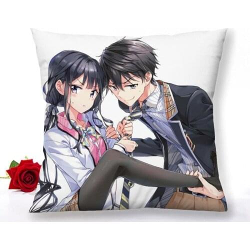 Masamune-kuns Revenge Anime Pillowcase Home Decoration Satin Fabric Square Pillowcase 40x40cm 60x60cm Bedroom Pillow Cover 1.15