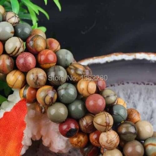 ! Wholesale 6mm 8mm 10mm 12mm Picasso chalcedony Round Loose Bead chalcedony 15" 2 pcs/lot fashion jewelry JT6159