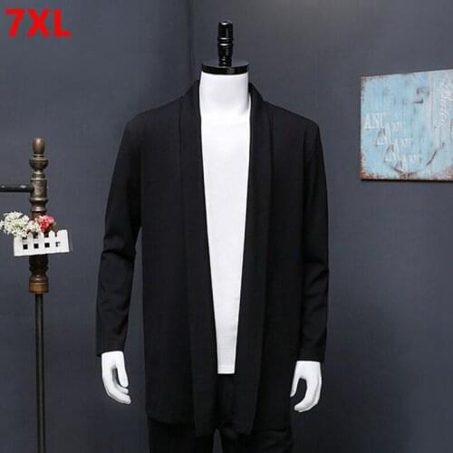 Autumn new windbreaker mens long section plus size big cotton loose large size Trench