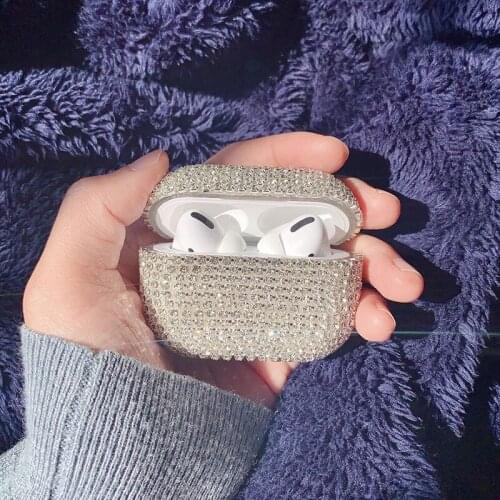 Luxury Bling diamonds Hard Case for Apple Airpods pro protect Wireless Earphone Accessories cover Charging case For Airpods 1 2