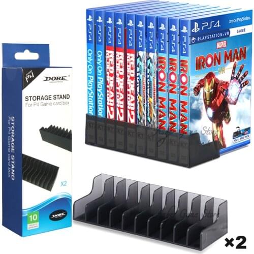 20 PS4 Pro Slim Games Card Box Storage Stand 2pcs Game Discs Holder Bracket for Sony Playstation 4 Play Station PS 4 Accessories