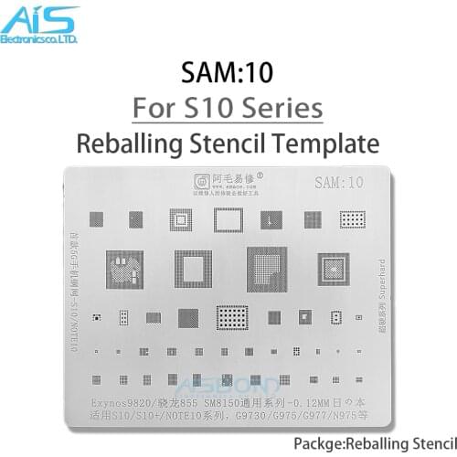 Amaoe SAM10 BGA Reballing Stencil For S10 S10+ Note10 5G G9730 G975 G977 Exynos9820 SM8150 CPU Power PA IC Tin Plant Net
