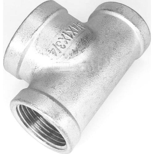 1/2" 3/4" 1" 1-1/4" 1-1/2" 2" BSPT Female Reducer Tee 3 Ways 304 Stainless Steel Pipe Fitting Water Gas Oil