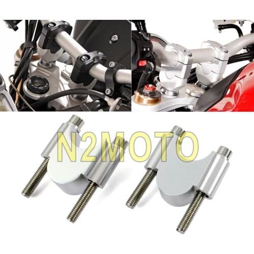 Motorcycle CNC Aluminum 7/8" or 1 1/8" Handlebar Riser Kit Universal Bar Clamps 28/22mm For BMW Suzuki Honda Kawasaki 30mm Rise
