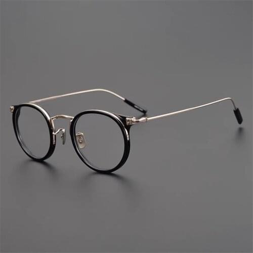 Japanese Handmade Brand Desiger Retro Round Titanium Eyeglasses Frame Female Men Myopia Prescription Glasses 7285 Classic Gafas