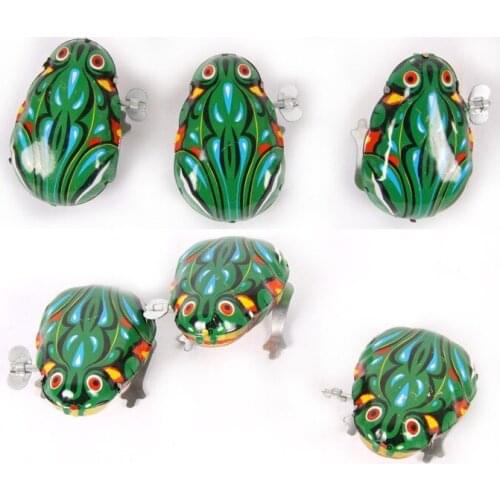 Iron frog nostalgia clockwork toy baby chain iron frog classic floor toys wholesale