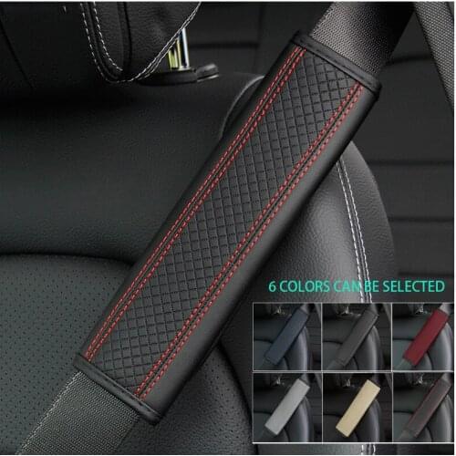 Fibre Leather Embossed Seat Belt Shoulder Pads, Interior Seat Belt Shoulder Covers, Car Seat Cover Safety Belts