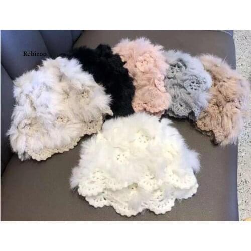 202009-wh8774 winter keep warm flower weave rabbit hair knitting leisure lady Skullies Beanies cap women cool hat