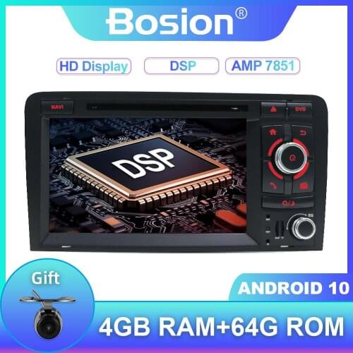 4GB+64GB Android 10 CAR GPS Stereo Radio Multimedia player for Audi A3 8P 2003-2012 S3 2006-2012 RS3 Sportback 2011 BT WIFI DSP