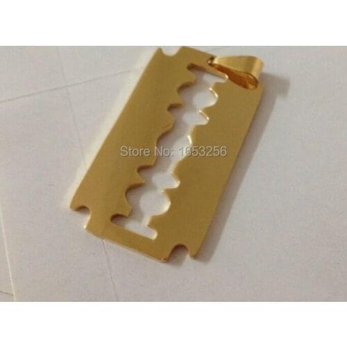 5pcs Lot Gold Tone High Quality Stainless Steel The blade Style Pendant Charms for Men Women jewelry