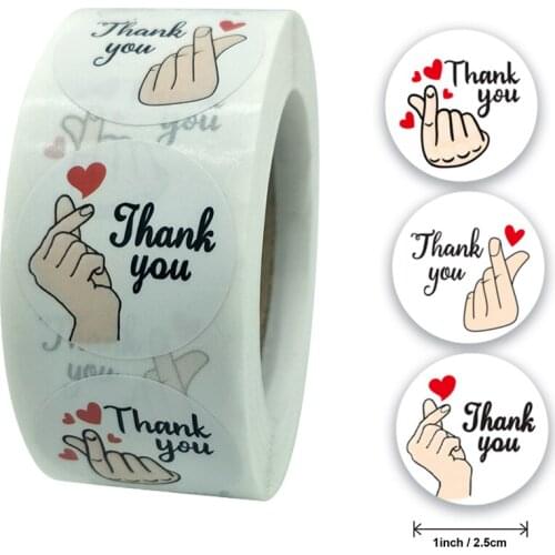 500Pcs/Roll Thank You Stickers 1 inch Round Seal Label For Wedding Birthday Party Gift Package Envelope Sealing Labels Stickers