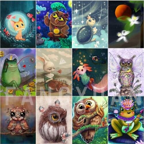 Full Square/round Drill 5D Diy Diamond Painting Cartoon Animals Rhinestone Embroidery Cross Stitch Home Decor Wall Art Pictures