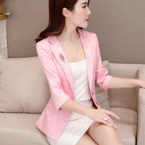 Blazers Casual Seven Points Sleeves One Button Spring Suit Collar Pocket Stitching Details Short Suit slim Fashion Blazers Z574