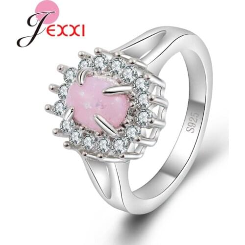 Brand 925 Sterling Silver Ring For Women Fashion Charming Opal Stone With Top Quality Cubic Zircon Hot Sale Jewelry Wholesale
