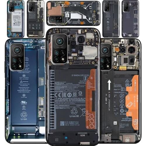 Motherboard Circuit Board Case For POCO F3 X3 Pro F2 M3 Cover For Xiaomi Mi 11 Lite 11 Ultra 10T Pro Note 10 Lite