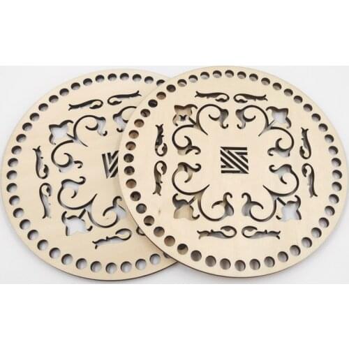 10pcs Wood Crochet Basket Bottom Base For Woollen Laser Cutting Plywood Basket Bottom Wooden For Crochet Basket