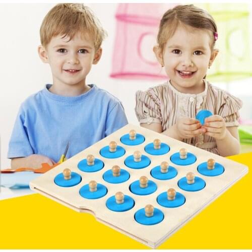 Children Wooden 3D Puzzle Memory Match Chess Thinking Training Kids Multi-functional Classic Practical Funny Toys Game