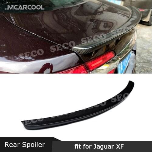 For Jaguar XF X250 XF X260 Sedan 2009-2019 Rear Spoiler Carbon Fiber Trunk Boot Duck Trim Sticker Wings Car Styling