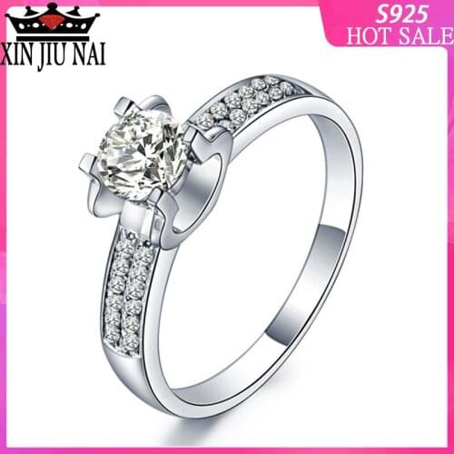 Sterling silver classic popular original fashion inlaid zircon ladies ring jewelry holiday gift