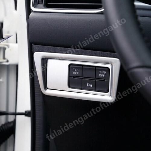 2pcs For Mazda CX-5 CX5 2017-2019 ABS Chrome Headlight switch button frame Trim Car Accessories