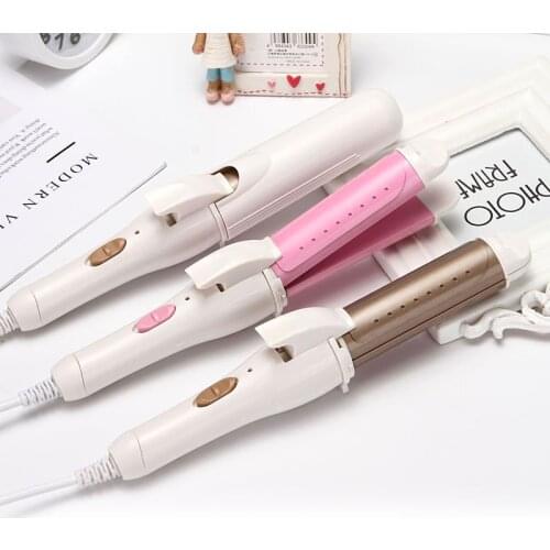 2 in 1 Portable Mini Electronic Ceramic Hair Curler Travel Curling Tongs Iron Hair Roll Mini DIY Hair styler Curl Machine