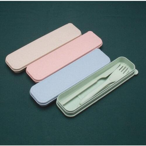 3Pcs Kids Children Dinnerware Sets Chopsticks Fork Spoon Set Utensil Set Travel Cutlery Camping Tableware Portable Set