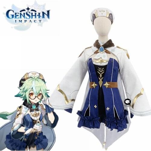 Game Genshin Impact Harmless sweetness SUCROSE Cosplay Costume Women Cute Dress Top Pants Halloween Carnival Uniform Custom Made