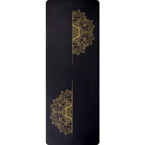 PU Rubber Yoga Mat 5mm Golden Mandala With Position Line Non Slip for Home Gym Hot Yoga Ashtanga Pilates Fitness