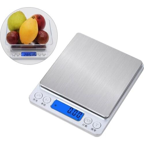 Kitchen Scale Stainless Steel Electric Precision Jewelry Electronic Balance Digital LCD Display Tare Scale Gold Grams 3000gx0.1g