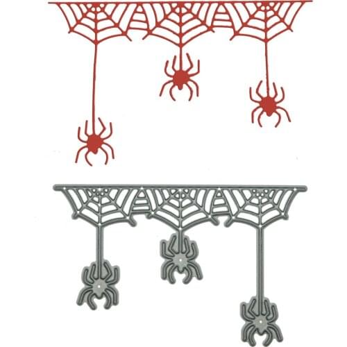Spiders Hanging on A Web Pattern Metal Cutting Dies For Scrapbooking Card Decorating Craft Paper Cutter Mold