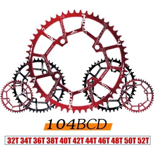 MOTSUV positive and negative teeth 104BCD disc mountain bike single tooth disc 44/46/48/52T tooth disc single speed disc