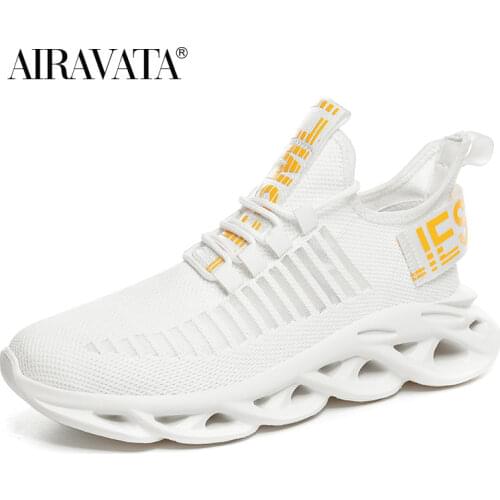 Mens Fashion Running Shoes Casual Shock-absorbing Sneaker Elastic Breathable Trainers Shoes