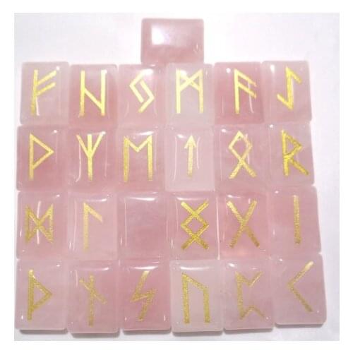 Natural Quartz crystal Onyx tiger eye Stone Viking Runes Amulet Set pendant for diy Jewelry making necklace Accessories 25pcs