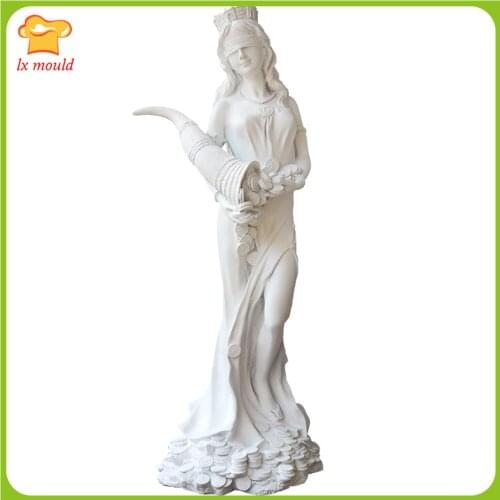 New Goddess of Wealth Candle Mold Handmade Plaster Resin Soft Silicone Mold Tool