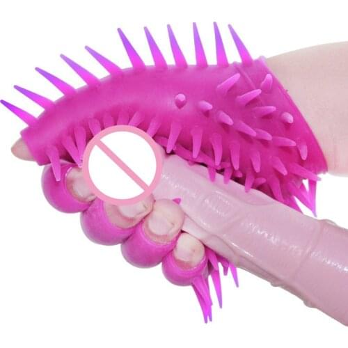 1 Pc Mens ToysMens Masturbator Spikes Sex Gloves Appealing Finger Vibrator Womens Lower Body Training Sex Toys Adult Products