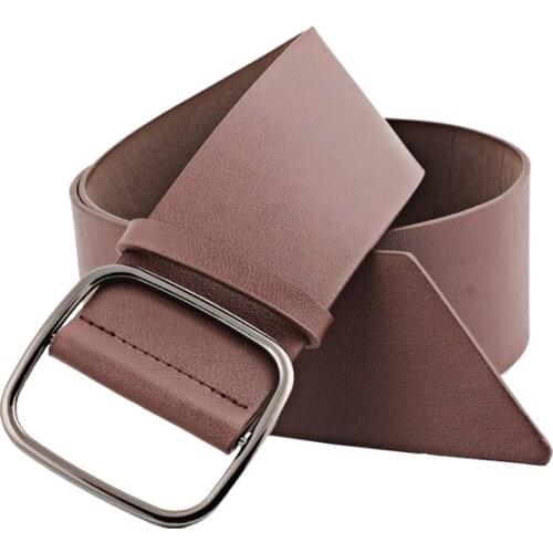 New Pattern Width Belt Fashion Solid Color Square Buckle Woman Match Clothes Decoration Trend Windbreaker Joker 103cm fast sent