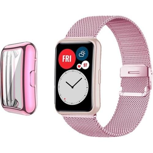 Strap For Huawei Watch Fit Band Honor ES With Case Metal Bracelet Huawei Film Screen Protector For Smart Watchband Accessories