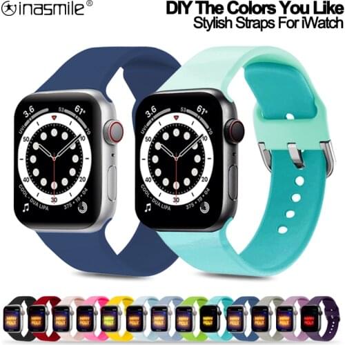 Stylish DIY Silicone Strap For Apple Watch 3 4 5 6 SE band 40mm 44mm 38mm 42mm smartwatch wristband Sport bracelet iWatch serie