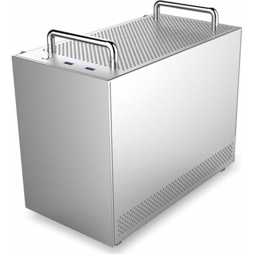 S6 Aluminum Mini itx case handle SFX power supply 29cm graphics card desktop A4 side view