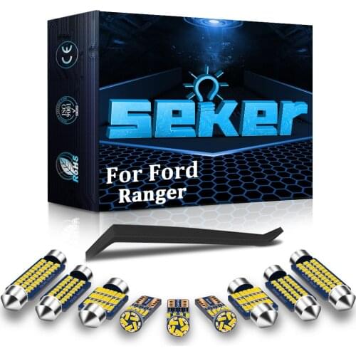 Seker For Ford Ranger Raptor Wildtrak 1989-2020 Car Accesorios Coche Interior LED Lights Auto Dome Map Plate Lamp T10 LED Canbus